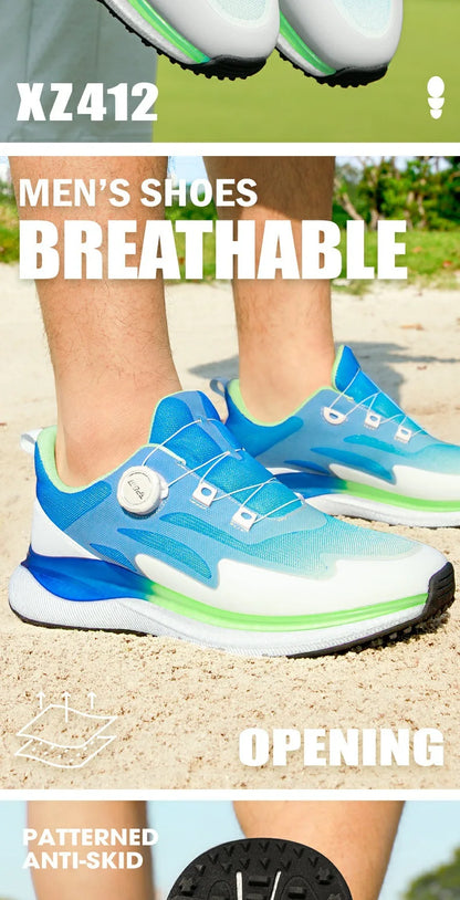 PGM Men Golf Shoes Ultra Soft Sole Knob Shoelaces Breathable Anti Slip Outdoor Sports Sneakers XZ412