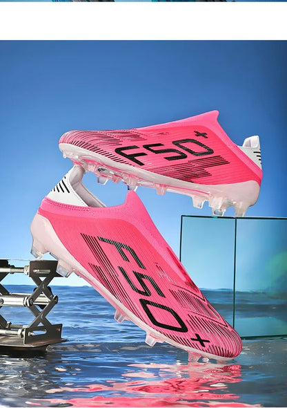 Nouvelles chaussures de football pour hommes, crampons, baskets légères de haute qualité, pour l'entraînement sur gazon, bottes de football très vendues, antidérapantes, mi-hautes, pour l'extérieur.