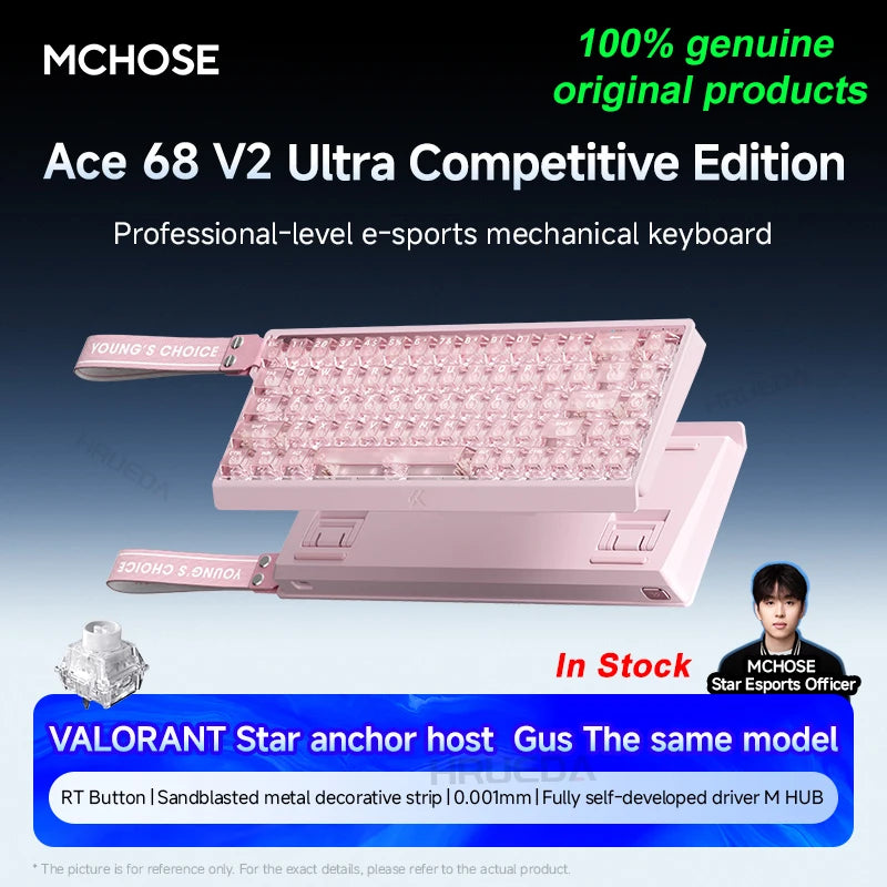 MCHOSE Ace 60 Pro 68 Magnetic Axis Mechanical Keyboard Customized Esports 0.01ms Latency RT 0.01mm 128K Gaming Keyboard Original