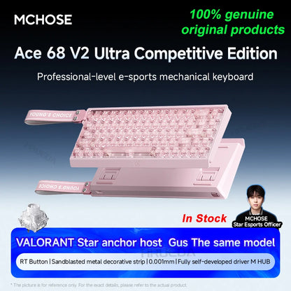 MCHOSE Ace 60 Pro 68 Magnetic Axis Mechanical Keyboard Customized Esports 0.01ms Latency RT 0.01mm 128K Gaming Keyboard Original