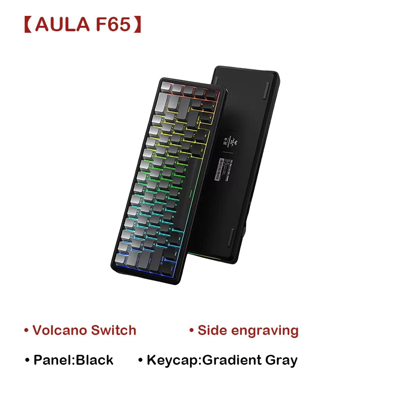 AULA F65 Mechanical Keyboard Three Mode Custom Wireless/Bluetooth/Wired Connection Full Key Hot-swapable Office Gaming Esports
