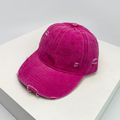 New Unisex Broken Style Solid Baseball Hats Breathable American Vintage Sunshade Simple Peaked Cap Versatile Fashion Casual ins
