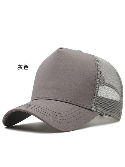2024 Adult Summer Cotton Trucker Hat Lady Mesh Sun Hats Big Hat Men Plus Size Baseball Caps 55-60cm 60-65cm