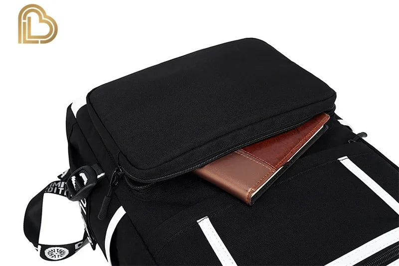 Yule Trooper F-Fortnited Battle Royale Rucksack mit USB-Ladeanschluss, Anime-Figuren, Lern- und Schreibwarenfach für Schüler
