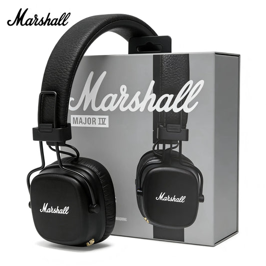 Marshall Major IV Wireless Bluetooth Headphones with Deep Bass, Foldable On-Ear Headset, Premium Sport Gaming Headphones with Mic, Long Battery Life