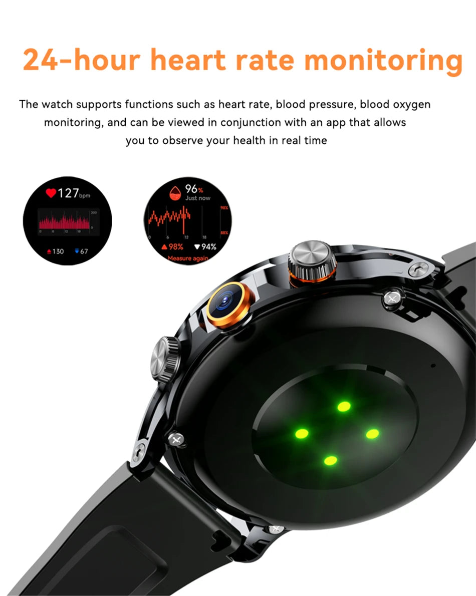 8GB+128GB RAM 5G/4G Smart Watch 1.95 inch AMOLED 1880mah Battery 500W Camera GPS WIFI Google APP Download Smartwatch Android 9.0