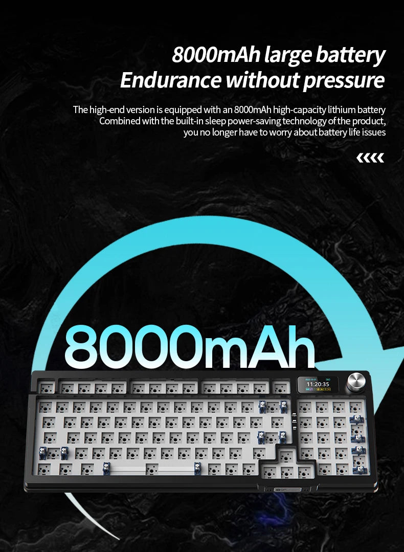 YINDIAOY95 Keyboard Kit Hotswap TFT Screen Full RGB Backlit 2.4GHz Bluetooth Wireles Custom DIY Mechanical Keyboard