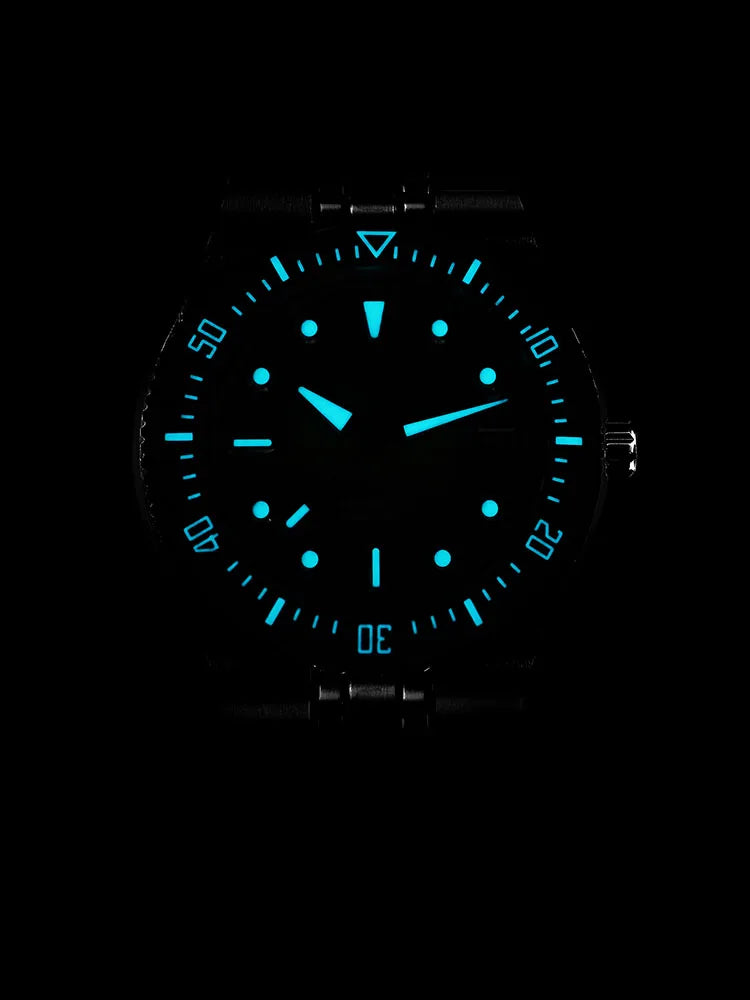 San Martin 40mm Enamel Spiral Dial Integrated Bracelet Men Diver Watch Miyota 9015 Automatic Mechanical Waterproof 200m SN0148