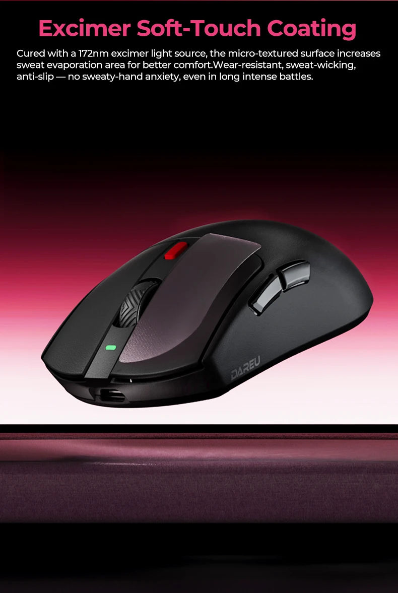 DAREU draadloze gamingmuis 8khz polling rate AIM-750 (3950) 30000 DPI tri-mode gamermuis 60g met oplaadstation