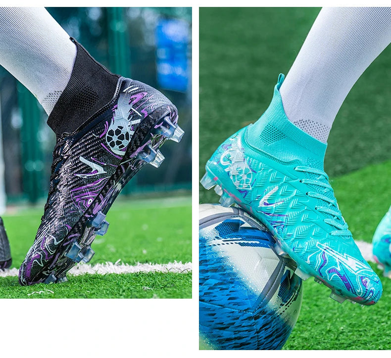 Nouvelles chaussures de football professionnelles pour hommes, chaussures de football antidérapantes, unisexes, respirantes, chaussures de futsal, nouvelles chaussures à crampons, livraison directe, ultralégères