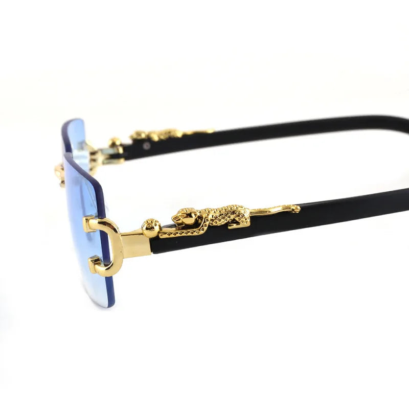 1 Pc Fashionable Women Men Sunglasses Frameless Rectangular Personalized Sunglasses for Daily Life Vintage Sun Glasses For male