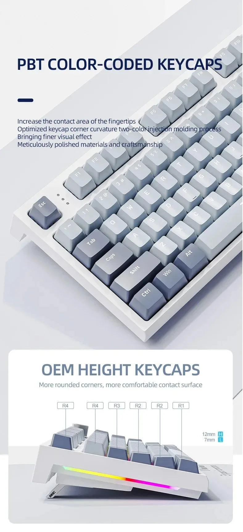 Attack Shark K86 Wireless Mechanical Keyboard, TFT Display, Metal Knob,RGB Backlit, Hot-Swappable, Bluetooth for Gaming & Office