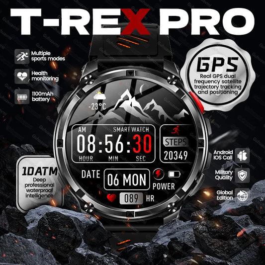 New Original 1100mAh Battery Men Smart Watch Outdoor GPS 10ATM Waterproof Bluetooth Call Sport Smartwatch For Android IOS Phones