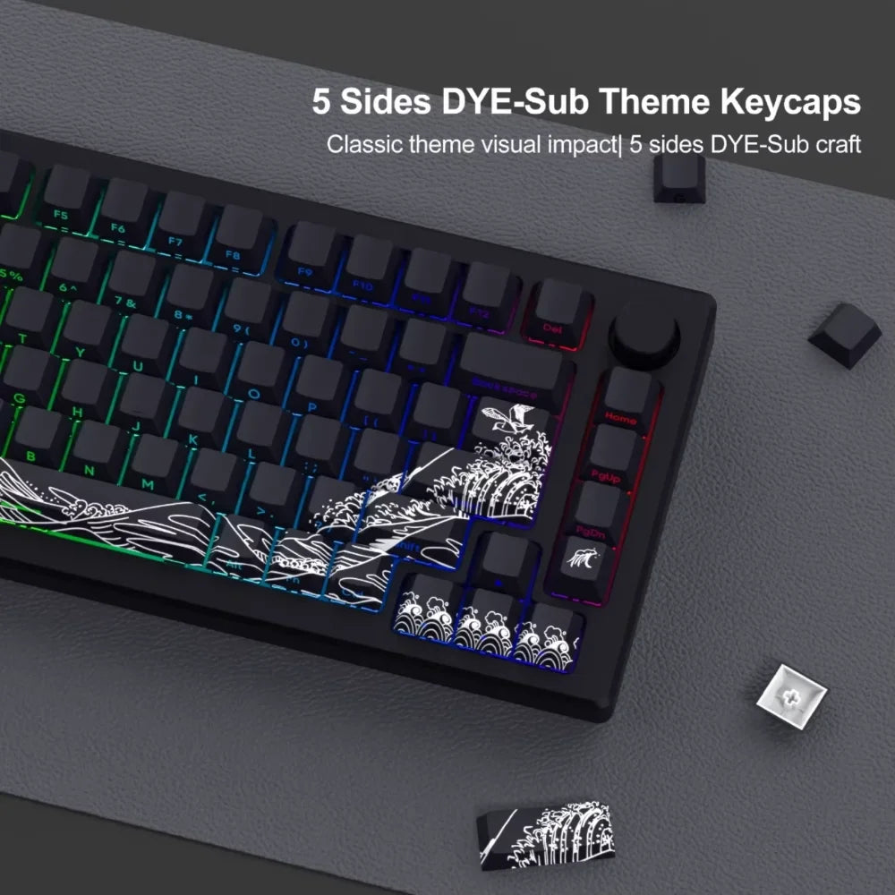 Side-engraved Translucent CHERRY Keycaps PBT Creative Personalized Customized for 60/64/84/98/108 Mechanical Keyboards MX Switch