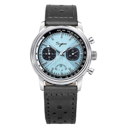 Sugess Men's Pilot 1963 Wristwatch ST1906 Chronograph Handwind Movement Domed Sapphire Waterproof Power Reserve Lume V2