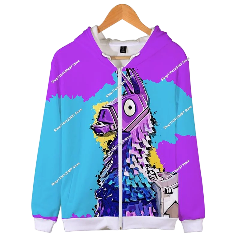 2024 New Game Zipper Hoodie Children's Sweatshirt Fortnite Pullover Sweatshirts Fashion Boys and Girls Clothing