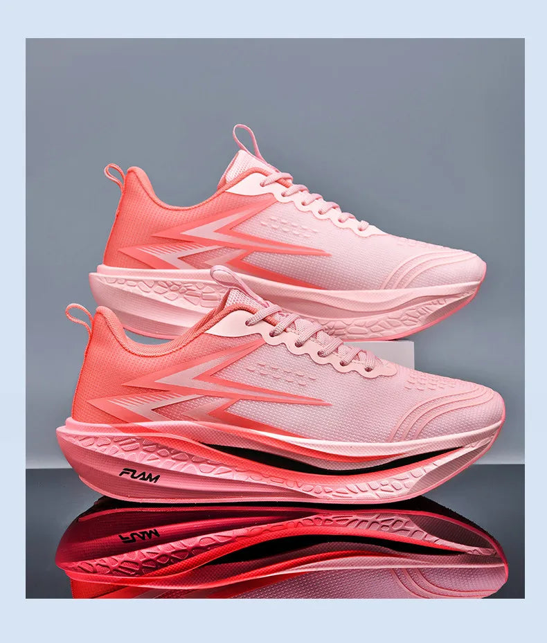 Men's Running Shoes Specialty Marathon Sports Shoes Breathable Lightweight Carbon Plate Women's Trend Athletic Sneakers Women