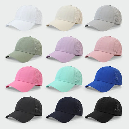 1pc Quick Drying Tongue Baseball Caps for Women Summer Protection Breathable Mesh Breathable Cap Stylish Adjustable Ponytail Hat