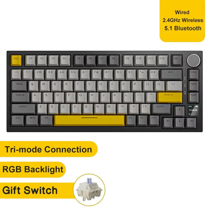 Ajazz AK820/AK820Pro Gaming Mechanical Keyboard Bluetooth 5.1/Wireless/Wired Custom Keyboard With Heat Exchange Sealed Button