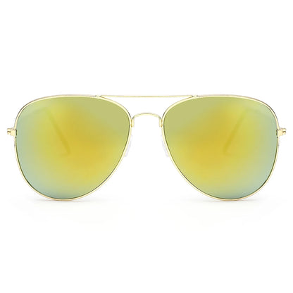 2 PCS Classic Aviator Sunglasses Gold Metal Frame UV100 Protection Trendy Eyewear For Men Women Daily Driving Outdoor Activities