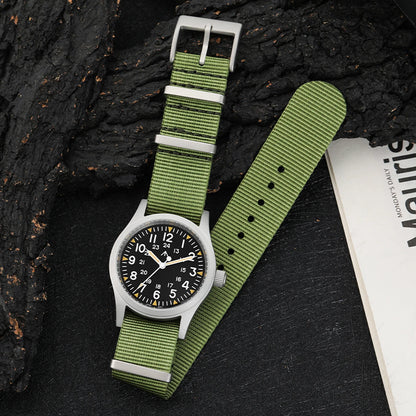 Militado ML05 38mm Vintage Watch VH31 Quartz Movement Field Watches Domed Sapphire Crystal With High Clear AR Coating Wristwatch