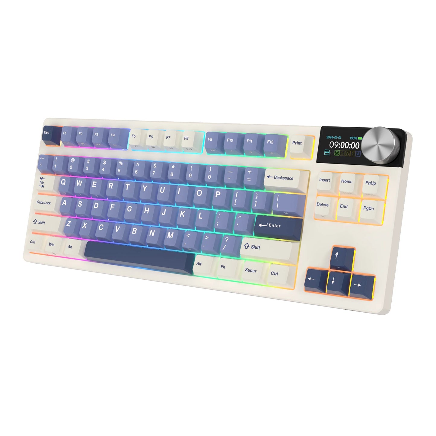 RK ROYAL KLUDGE S85 TFT Color Screent Mechanical Keyboard Tri Mode Wireless 85 Keycaps Hot-Swappable Gamer Keyboard RGB Backlit