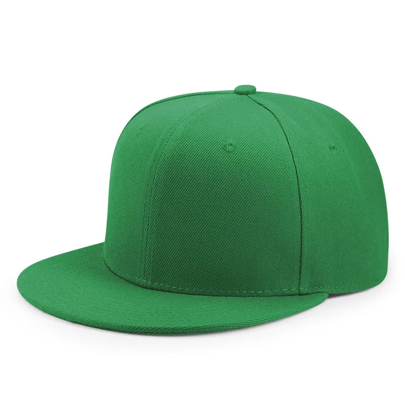 Wholesale 40 Colors Adjustable Flat Peak Snapback Caps Lady Fashion Polyester Plain Baseball Hat Men Hiphop Blank Sport Cap