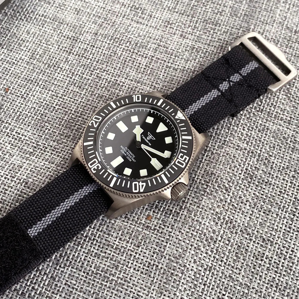 Titanium Case Tandorio 42mm Retro FXD NH35 PT5000 Mechanical Men's Watch Sapphire 200M Diver Watches Luminous Watches for Men