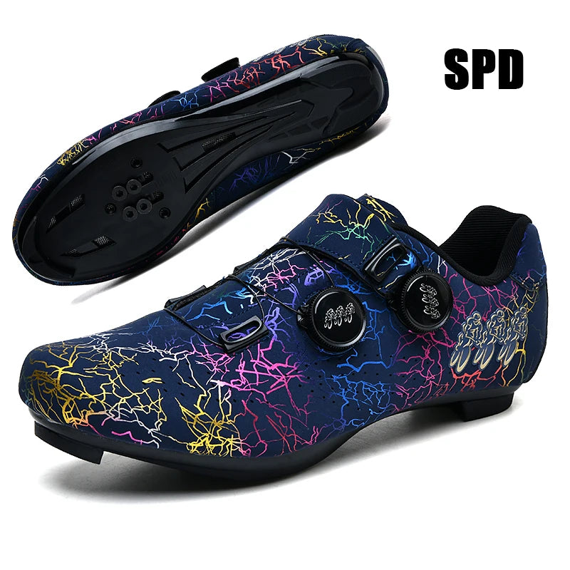 Sapatilhas de Ciclismo Novas para Homem, Auto-Bloqueantes, para Corrida de Estrada, Sapatilhas de Treino sem Bloqueio, Sapatilhas de Ciclismo para Mulher com Encaixes SPD