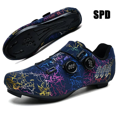 Sapatilhas de Ciclismo Novas para Homem, Auto-Bloqueantes, para Corrida de Estrada, Sapatilhas de Treino sem Bloqueio, Sapatilhas de Ciclismo para Mulher com Encaixes SPD