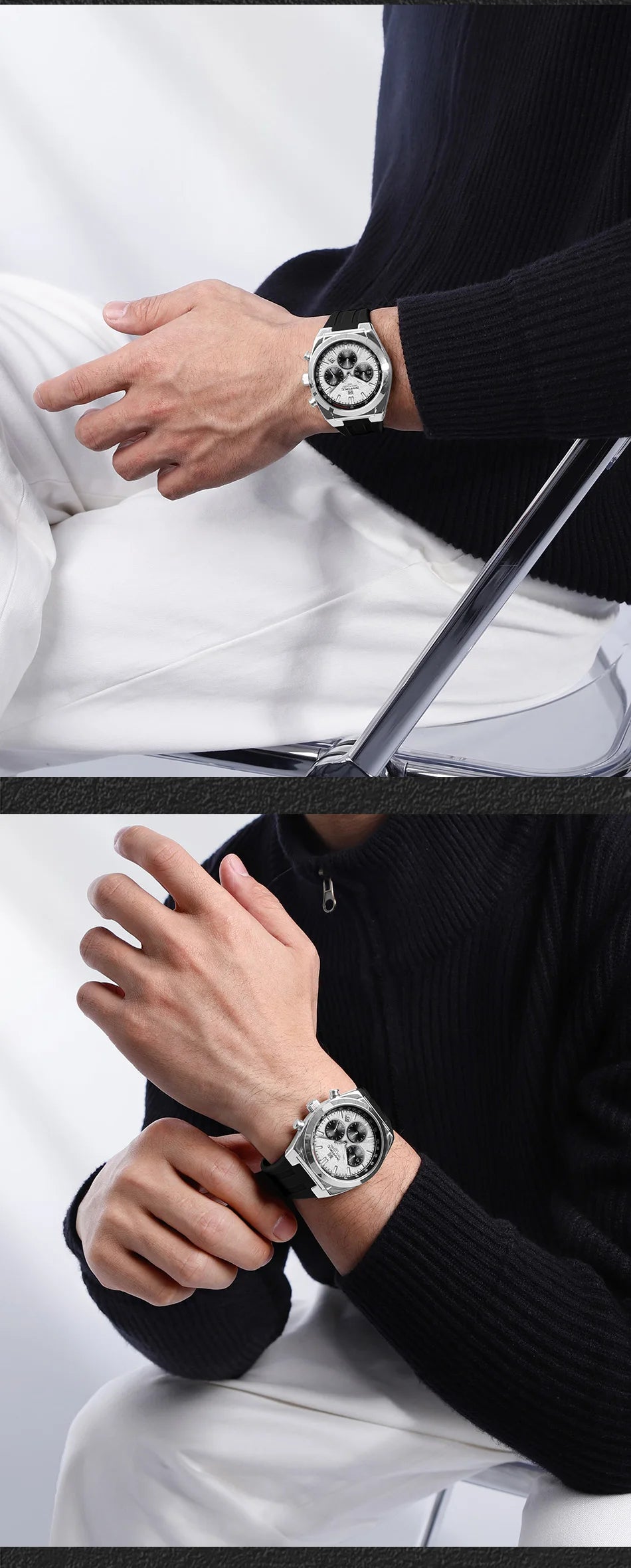 Muški ručni sat NAVIFORCE – luksuzni i sportski stil, kvarcni mehanizam, prikaz 24 sata, prozor za datum, kronograf, vodootporan – ideja za poklon za muškarce