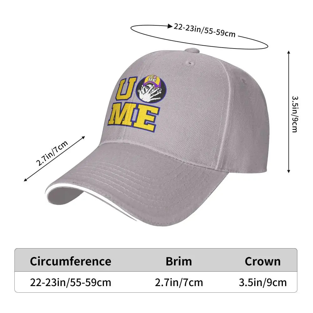 Yellow Wrestling Cena John White Custom Baseball Caps For Mens Unisex Male Beach Sunscreen Hat Snapback Cap