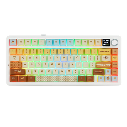 EPOMAKER X AULA F75 MAX Compact 75% Wired/BT5.0/2.4GHz Wireless Mechanical Gaming Keyboard with TFT Screen & Knob for PC/Mac