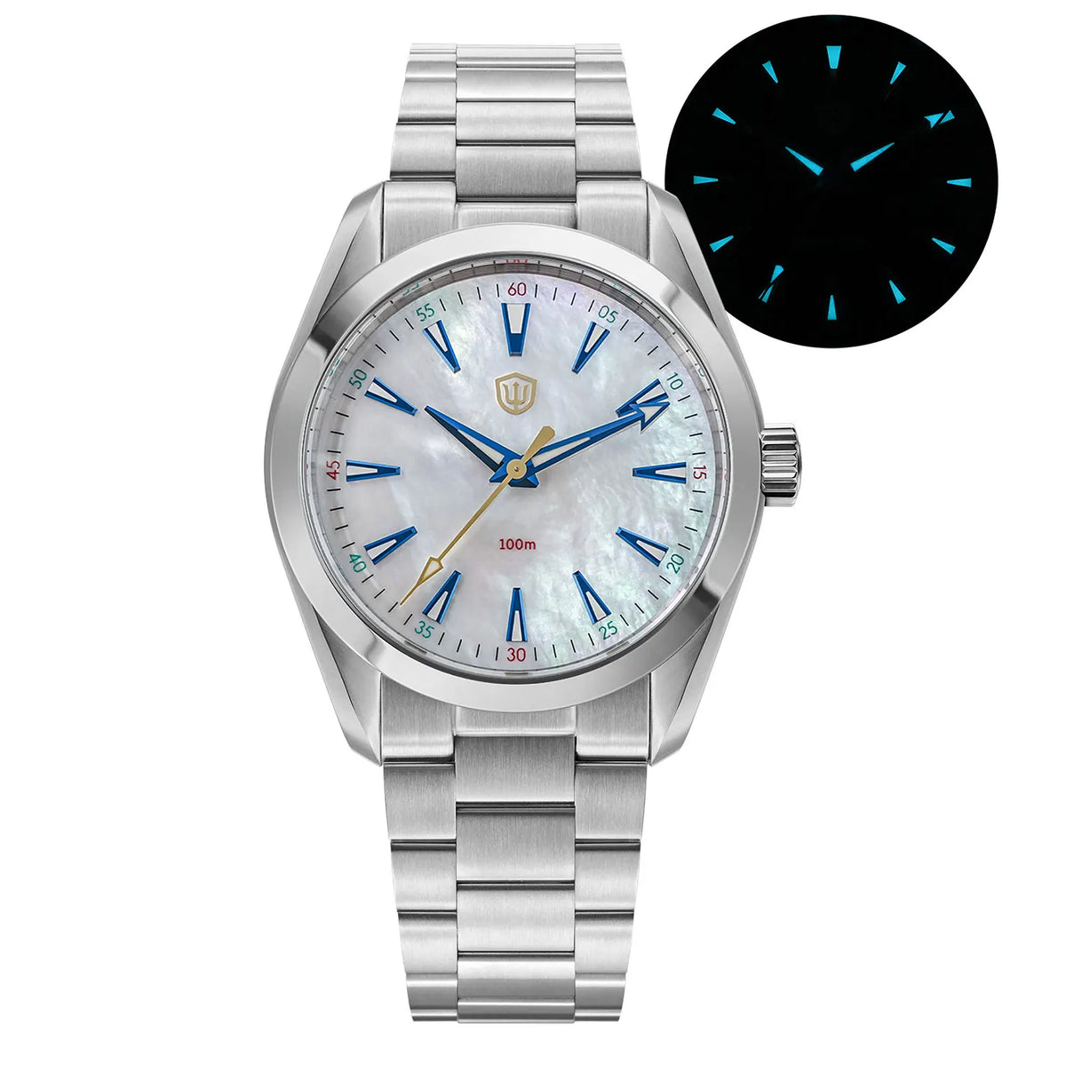 Hodinky Watchdives WD0006, stroj VH31 s plynulým chodem sekundové ručky, vypouklé safírové sklo, luminiscenční povlak BGW9, vodotěsnost 10 barů, 38 mm, vintage styl