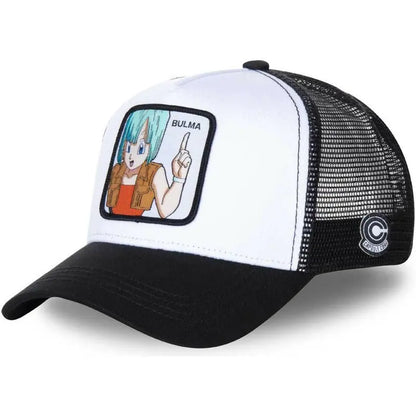 Casquette Dragon Ball Son Goku pour l'été : casquette de voyage à visière, pour homme, brodée, style hip-hop, visière pare-soleil, casquette trucker ajustable en maille
