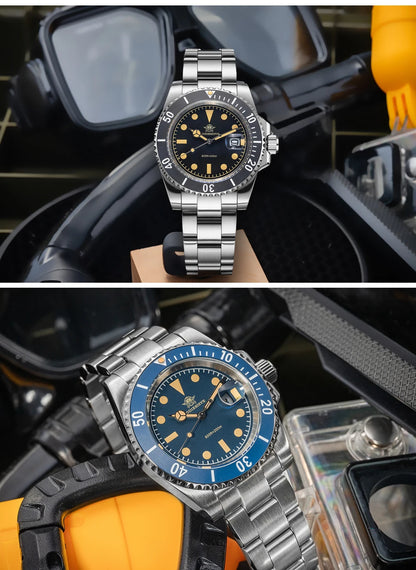 ADDIESDIVE Watch for Men New Quartz Wristwatch Green Ceramic Bezel Diving 200m Luminous 41mm Automatic Date Diver Men's Watch