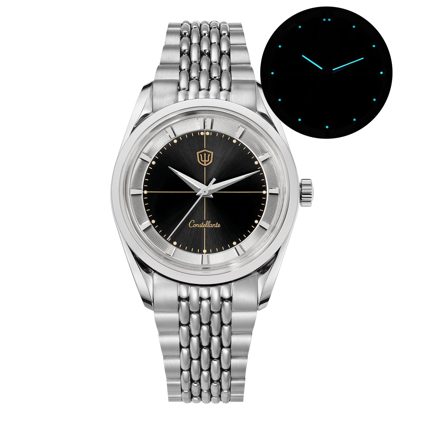 Watchdives WD1954 Arctic Classic 36mm Watch VH31 Sweep Second Movement 316L Stainless Steel Watches Sapphire Crystal Luminova