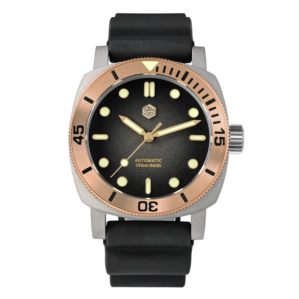 San Martin 42mm Retro Titanium Diver Watch NH35 Automatic Men's Mechanical Watches Bronze Bezel Sapphire Luminous Waterproof 200m
