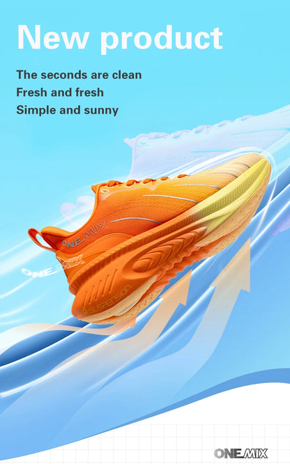 ONEMIX Nouvelles chaussures de course à amorti pour hommes, adaptées aux coureurs intensifs, à lacets, sportives, pour femmes, antidérapantes, d'extérieur, athlétiques, baskets pour hommes