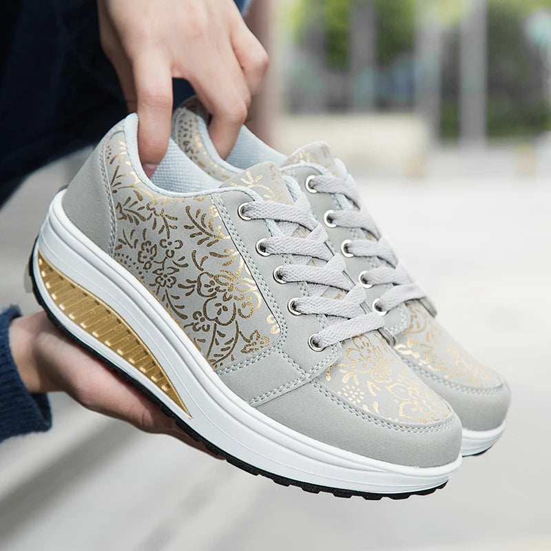 Læder-casualsneakers til kvinder, moderigtige og komfortable platform-vandresko, kilehæl-mokkasiner, åndbare loafers, Zapatos De Mujer