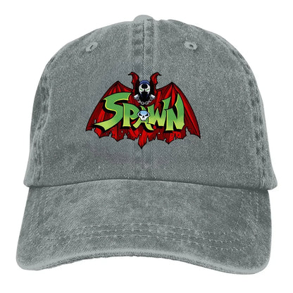 Washed Men's Baseball Cap Spawn-Bat Trucker Snapback Caps Dad Hat Spawn Comic Golf Hats