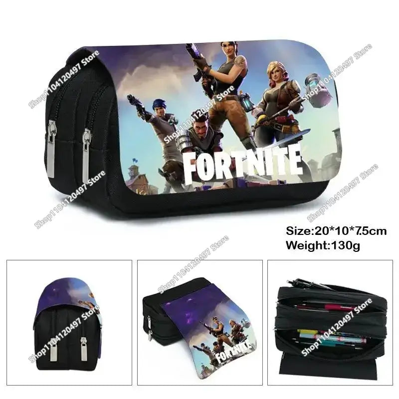 Fortnites Anime Pencil Bag Kawaii PencilCase Large Capacity Waterproof Handheld Cosplay Pencil Pouch Office Stationary Gift Toy
