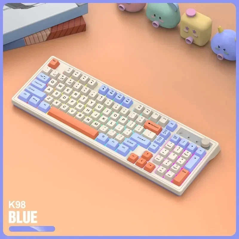 2.4G Wireless Mechanical Feel Keyboard Bluetooth 5.0 Dual Mode Keyboard With RGB Backlight for Desktop PC Office/Game Keyboard