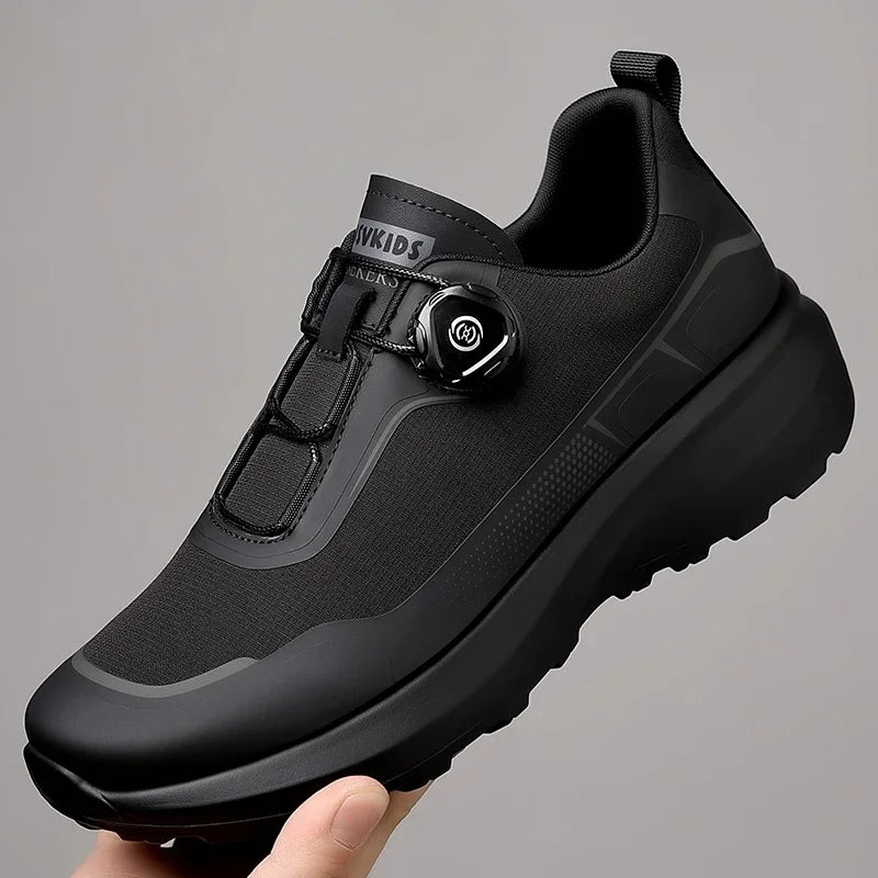 Zapatillas deportivas de running para hombre, ligeras, cómodas y versátiles, de color liso y con cierre ajustable para montañismo
