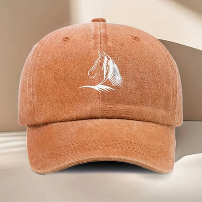 1pc Women's Horse Print Baseball Cap,Elegant Horse Head Design,Durable Textile Fabric,All-Season Casual Hat,suitable for Travel