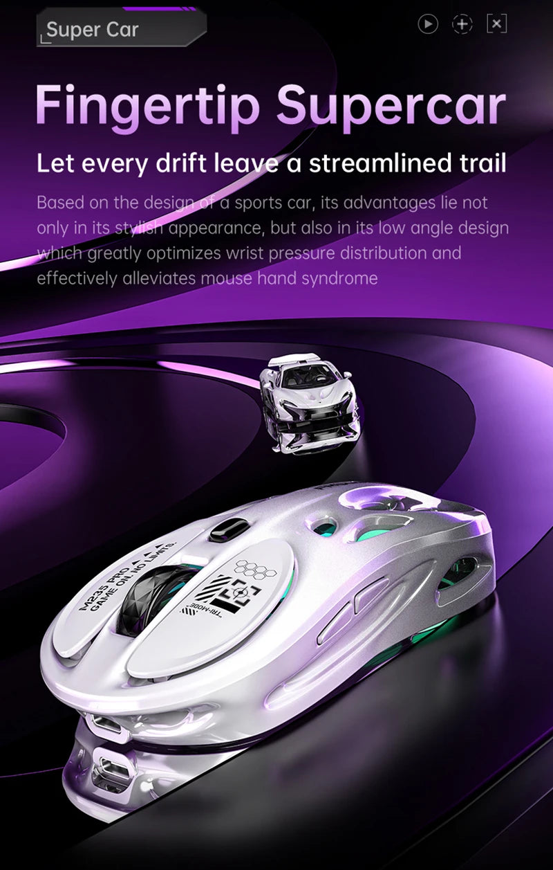 Draadloze 2.4G tri-mode RGB-gamingmuis met hol, lichtgewicht ontwerp, Chroma-verlichting, bekabeld, Bluetooth, e-sports muiscontroller