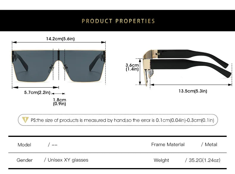 WarBLade Retro Square Sunglasses Men Women 2025 Luxury Brand Designer One Piece Decoration Sun Glasses Men Travelling Eyewear