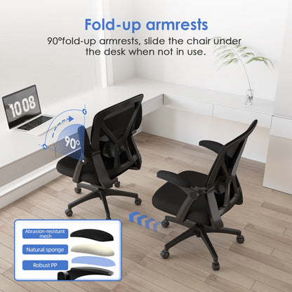 Daccormax Ergonomic Office Chair with Lumbar Support, Adjustable Reclining Desk Chair, Computer Chair with Armrests for Home Office