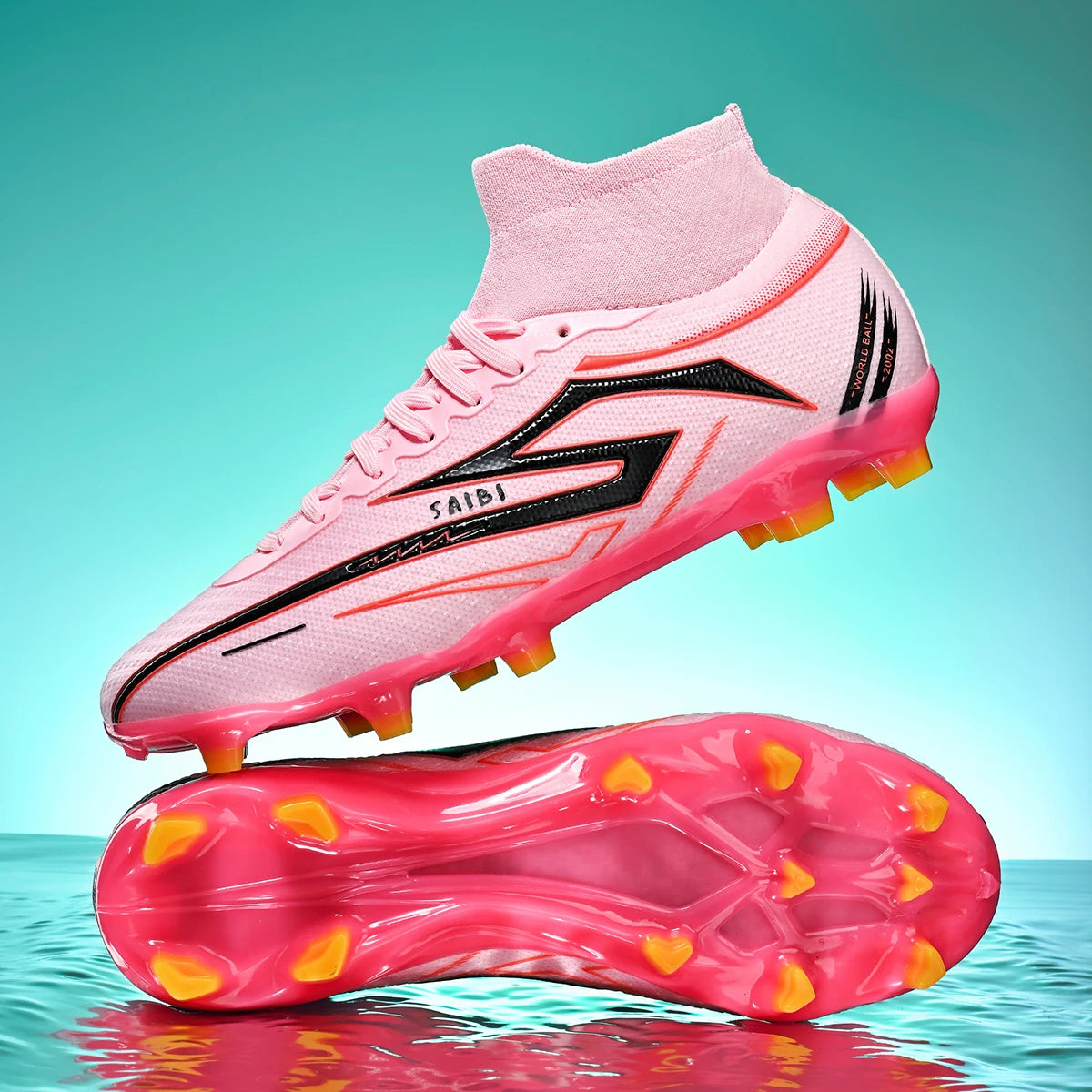 Chaussures de football AG/FG pour enfants et jeunes, chaussures d'entraînement, tige en tissu PU, semelle en TPU, antidérapantes, résistantes à l'usure, pour terrain de sport en herbe naturelle