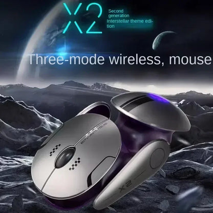 Inphic X2 Tri-Mode Metall-Bluetooth-Funkmaus, leise, wiederaufladbar, E-Sports-Hintergrundbeleuchtung, Gaming-PC- und Laptop-Zubehör, Geschenk